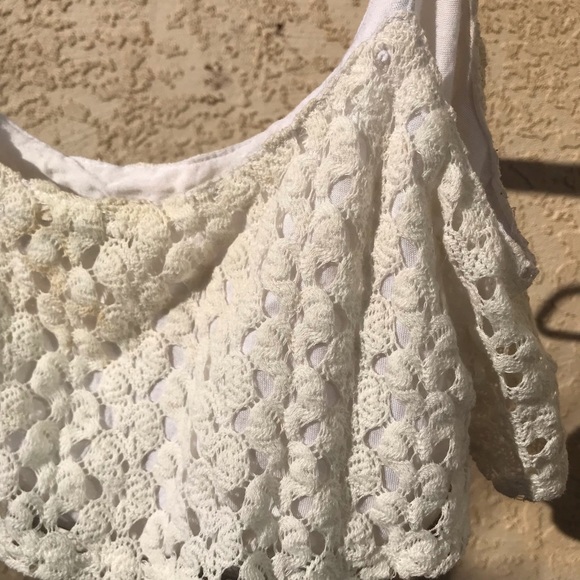 White Fringe Crop Top - Picture 2 of 5